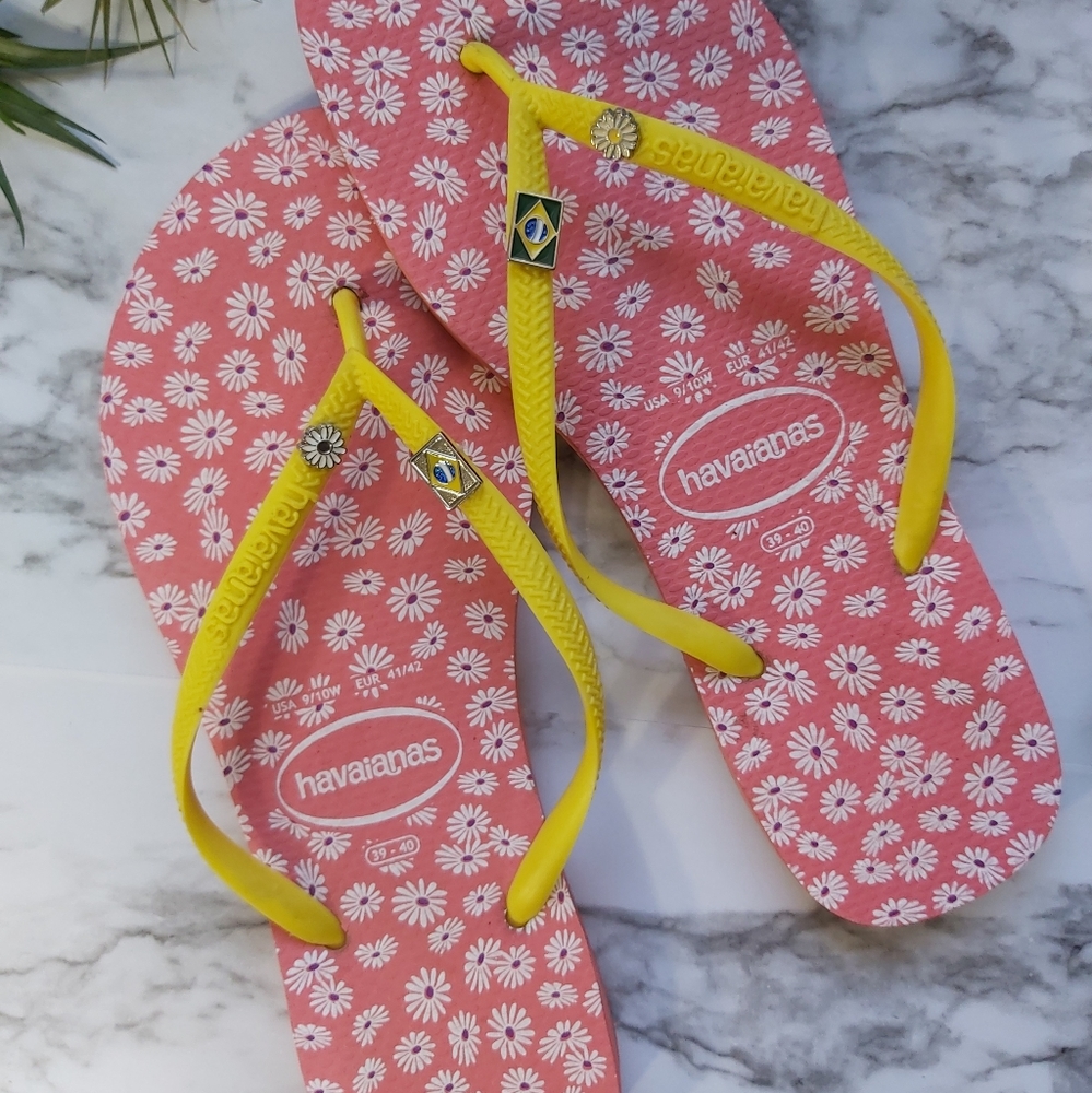 Havaianas flip flops double pin Brazilian pink